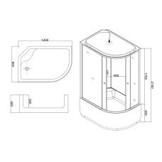 Душевая кабина Taliente TA-12080G(L) 120х80 тонированное стекло